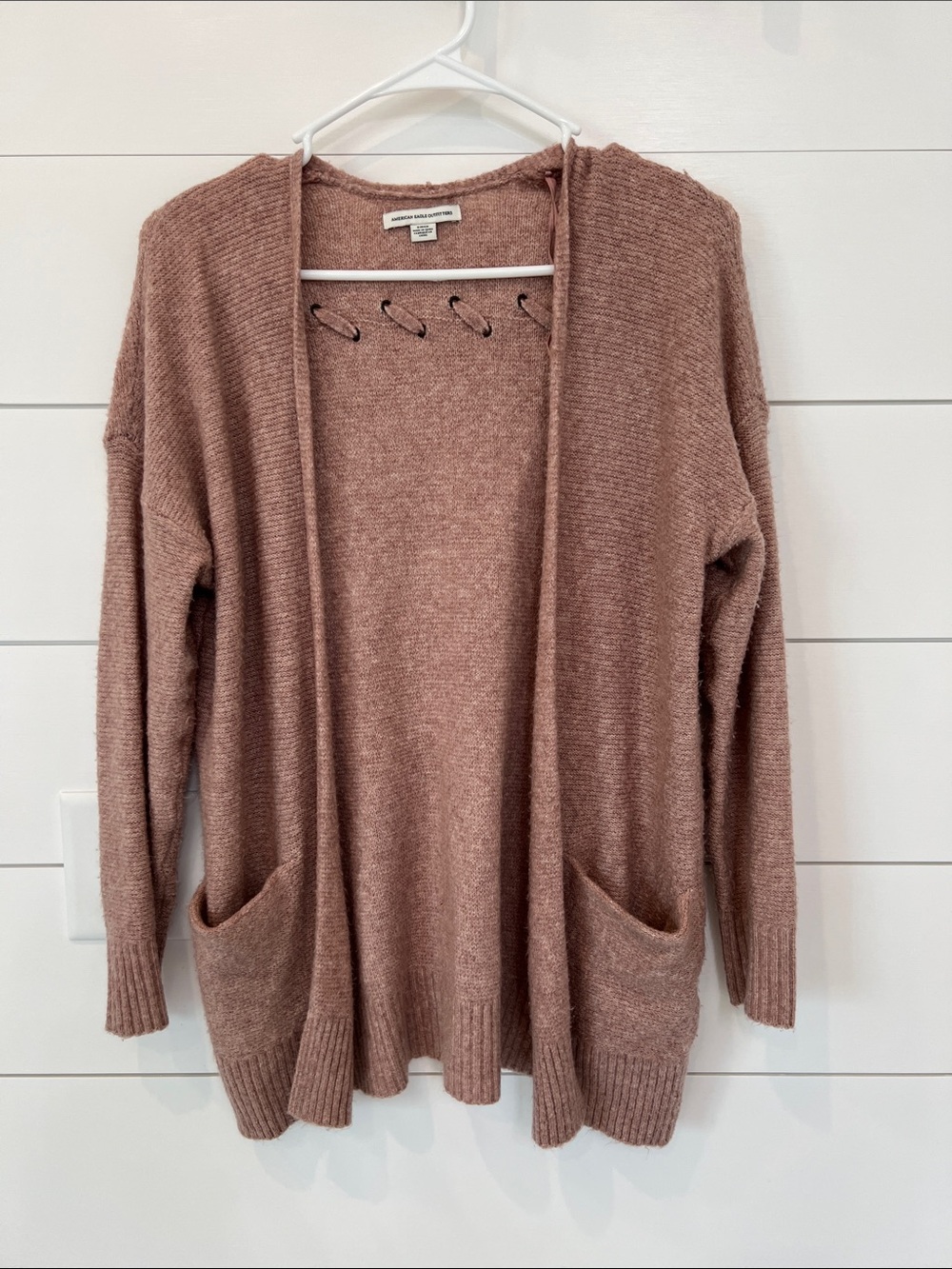 American Eagle Outfitters Open-Front Cardigan Sweater - Dusty Rose